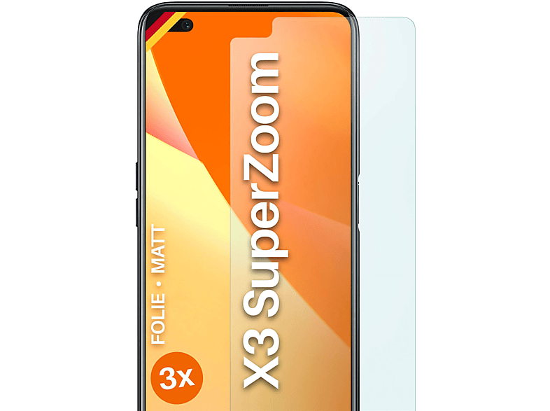 MOEX 3x Schutzfolie, matt Displayschutz(für Realme X3 SuperZoom)