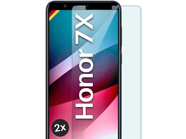MOEX 2x Panzerglas - Schutzfolie, klar Schutzglas(für Huawei Honor 7X)