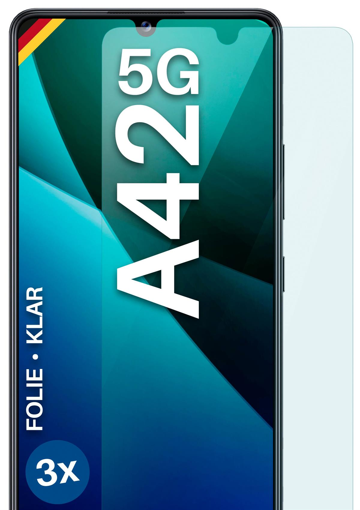 MOEX Galaxy Samsung klar 5G) Schutzfolie, Displayschutz(für A42 3x