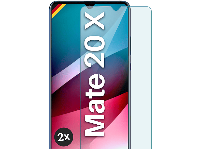 MOEX 2x X) Schutzglas(für Panzerglas Huawei - klar Mate 20 Schutzfolie