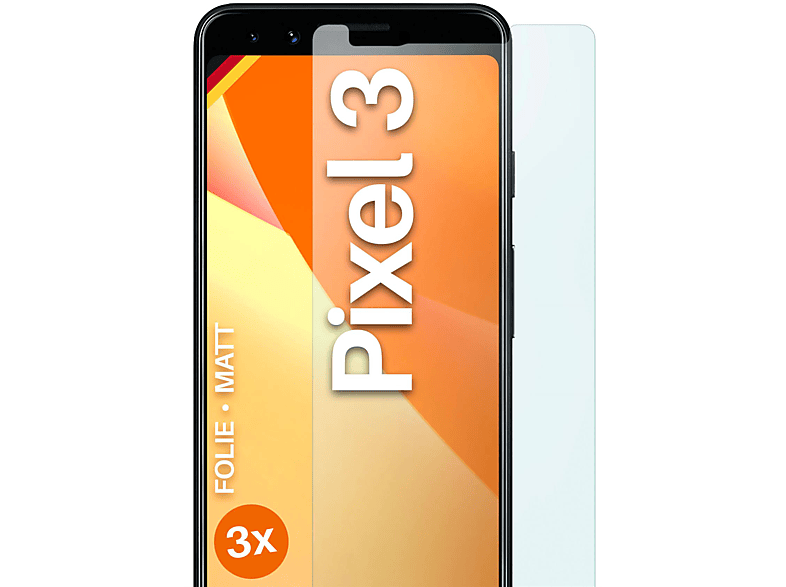 MOEX 3x Schutzfolie, matt Displayschutz(für Google Pixel 3)