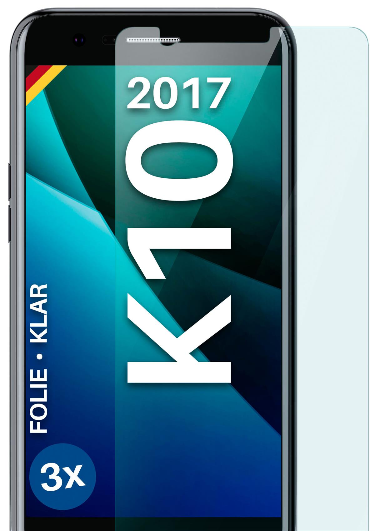 MOEX 3x LG K10 Schutzfolie, klar (2017)) Displayschutz(für