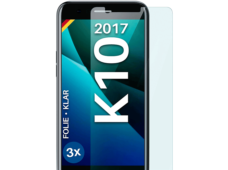 MOEX 3x klar (2017)) K10 LG Schutzfolie, Displayschutz(für