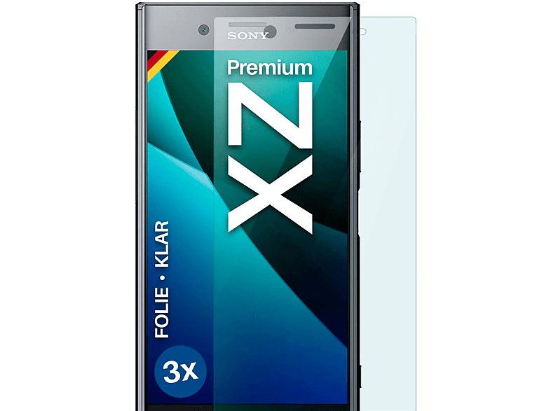 MOEX 3x Schutzfolie, klar Displayschutz(für Sony Xperia XZ Premium)