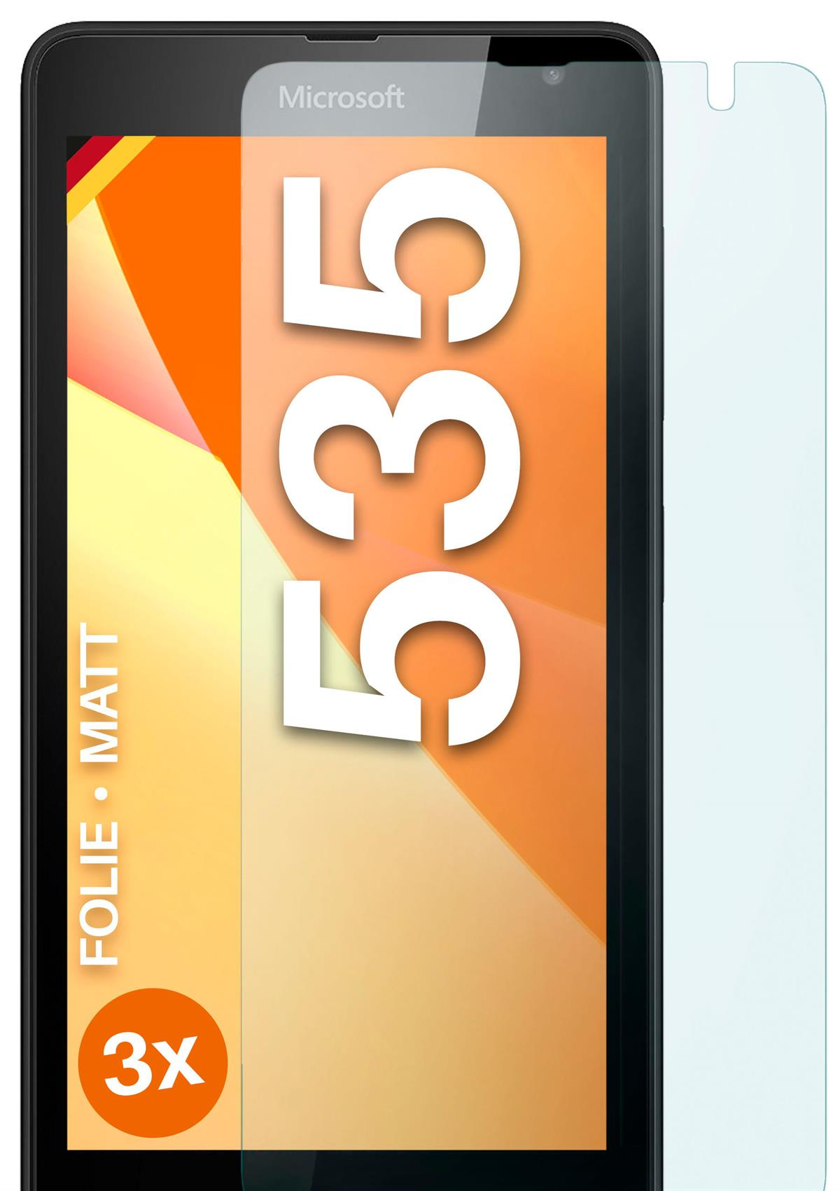 3x Schutzfolie, Displayschutz(für matt Microsoft Lumia 535) MOEX