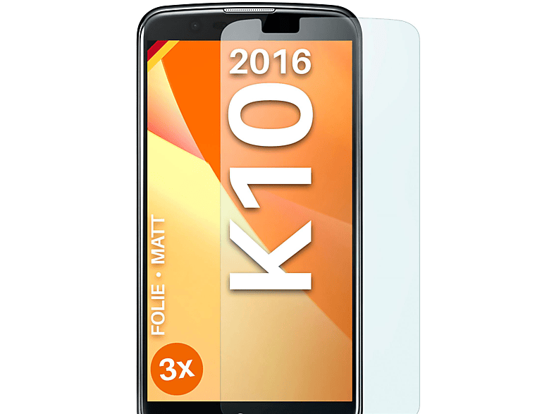 MOEX 3x Schutzfolie, matt Displayschutz(für LG K10 (2016))