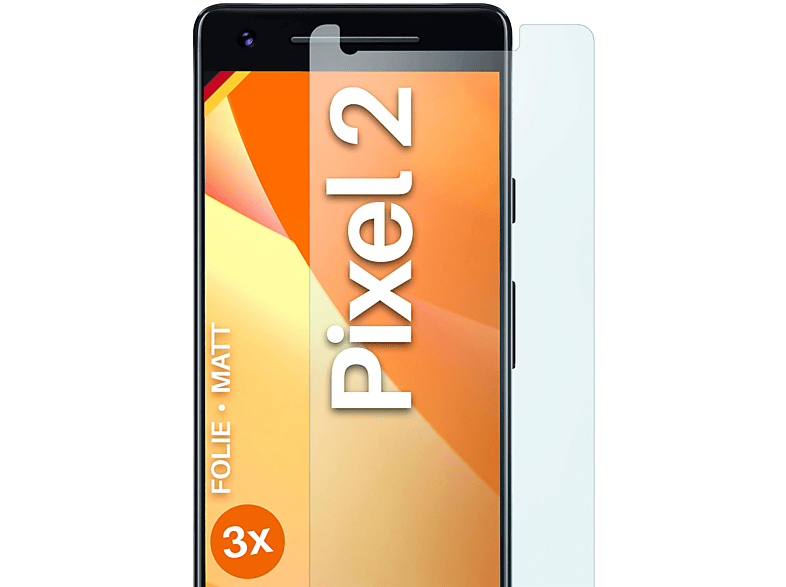 MOEX 3x Schutzfolie, matt Displayschutz(für Google Pixel 2)