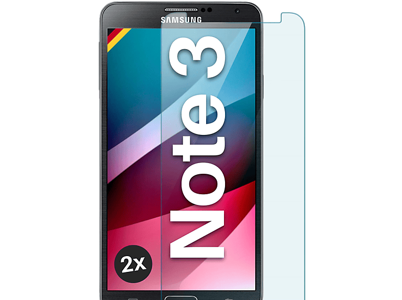 MOEX 2x Panzerglas - Schutzfolie, klar Schutzglas(für Samsung Galaxy Note 3)
