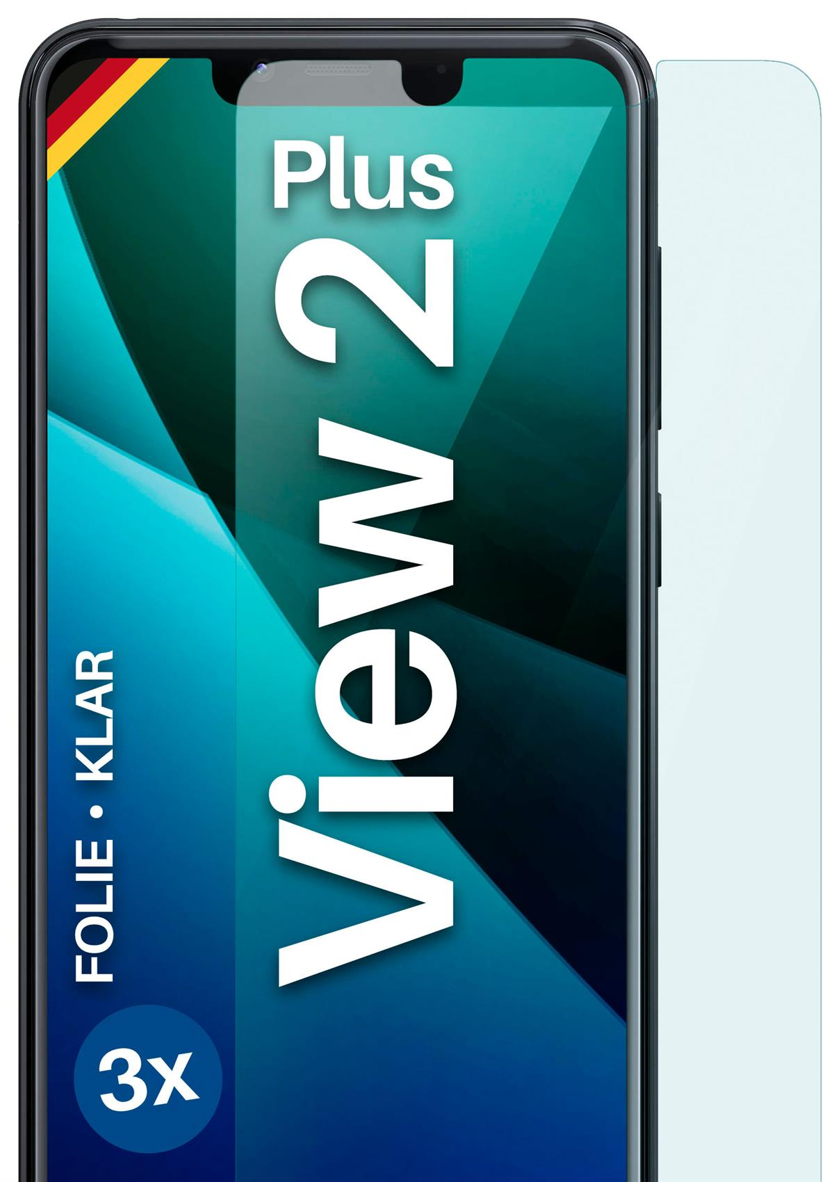 Wiko Plus) Schutzfolie, Displayschutz(für MOEX View2 klar 3x