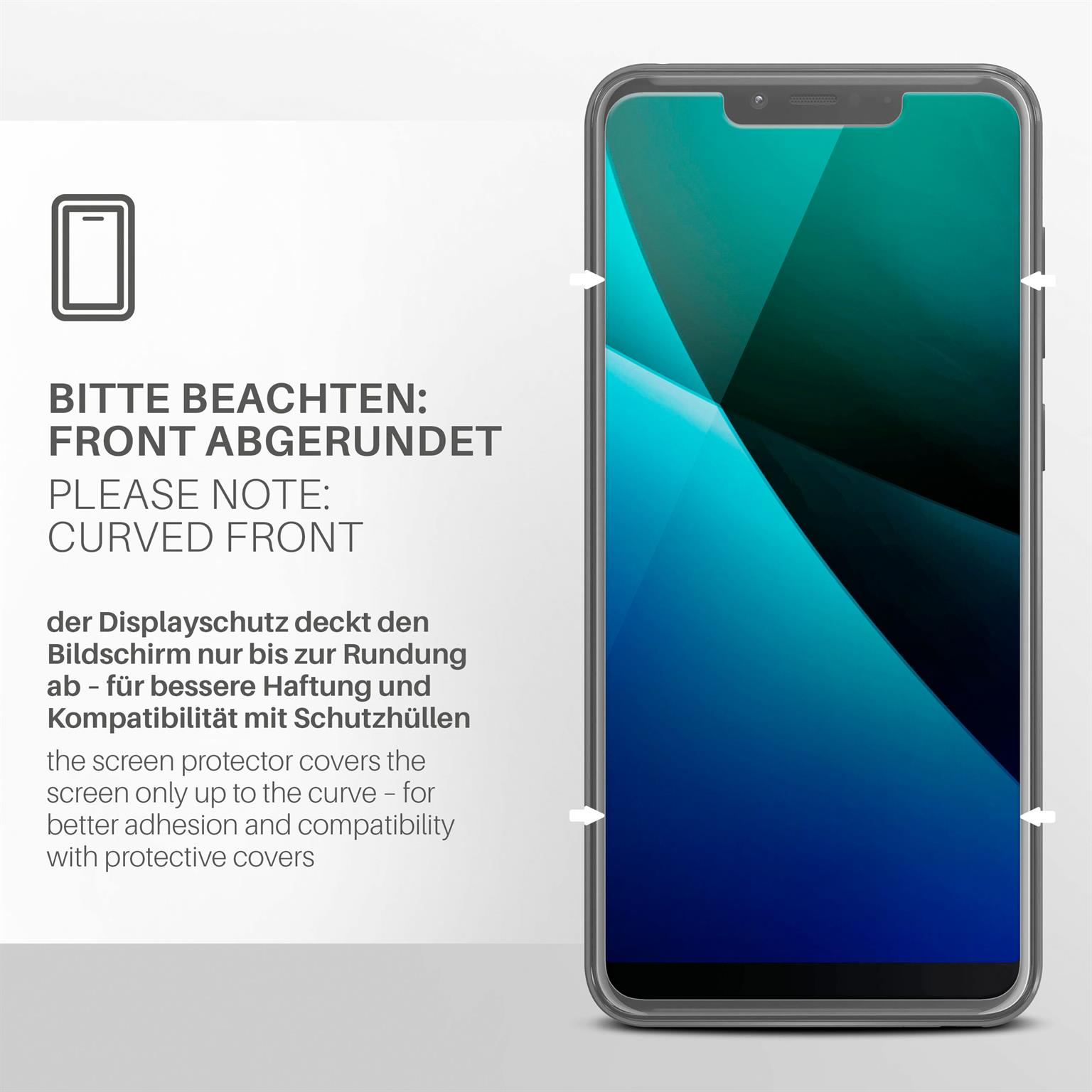 MOEX 3x Wiko Plus) klar Schutzfolie, View2 Displayschutz(für