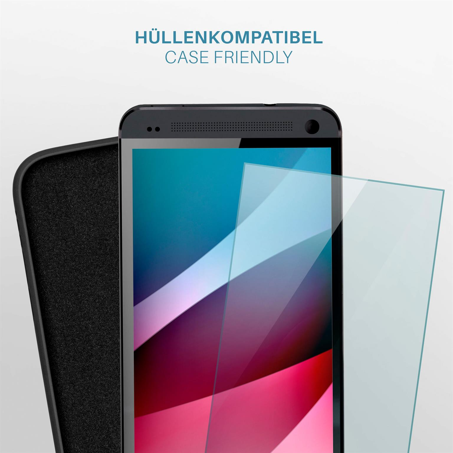 MOEX 2x HTC Schutzfolie, - klar Panzerglas Schutzglas(für One M7)