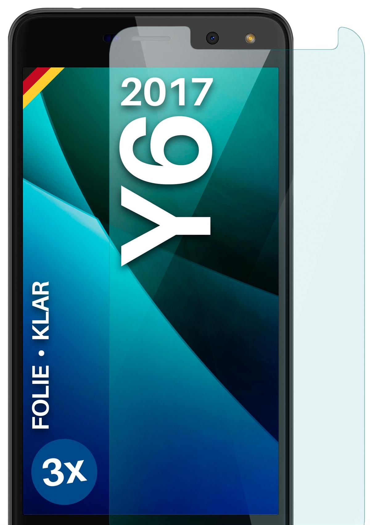 klar Huawei Y6 Schutzfolie, MOEX (2017)) Displayschutz(für 3x