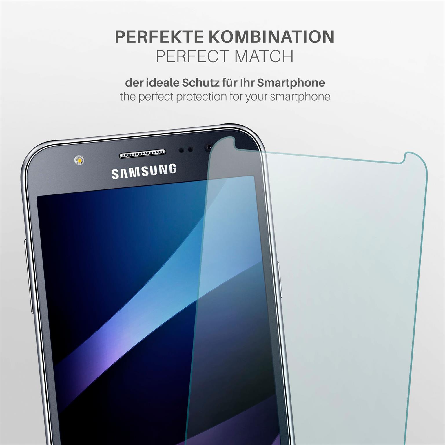 MOEX Schutzfolie, J5 2x (2015)) Panzerglas Schutzglas(für - Samsung Galaxy matt