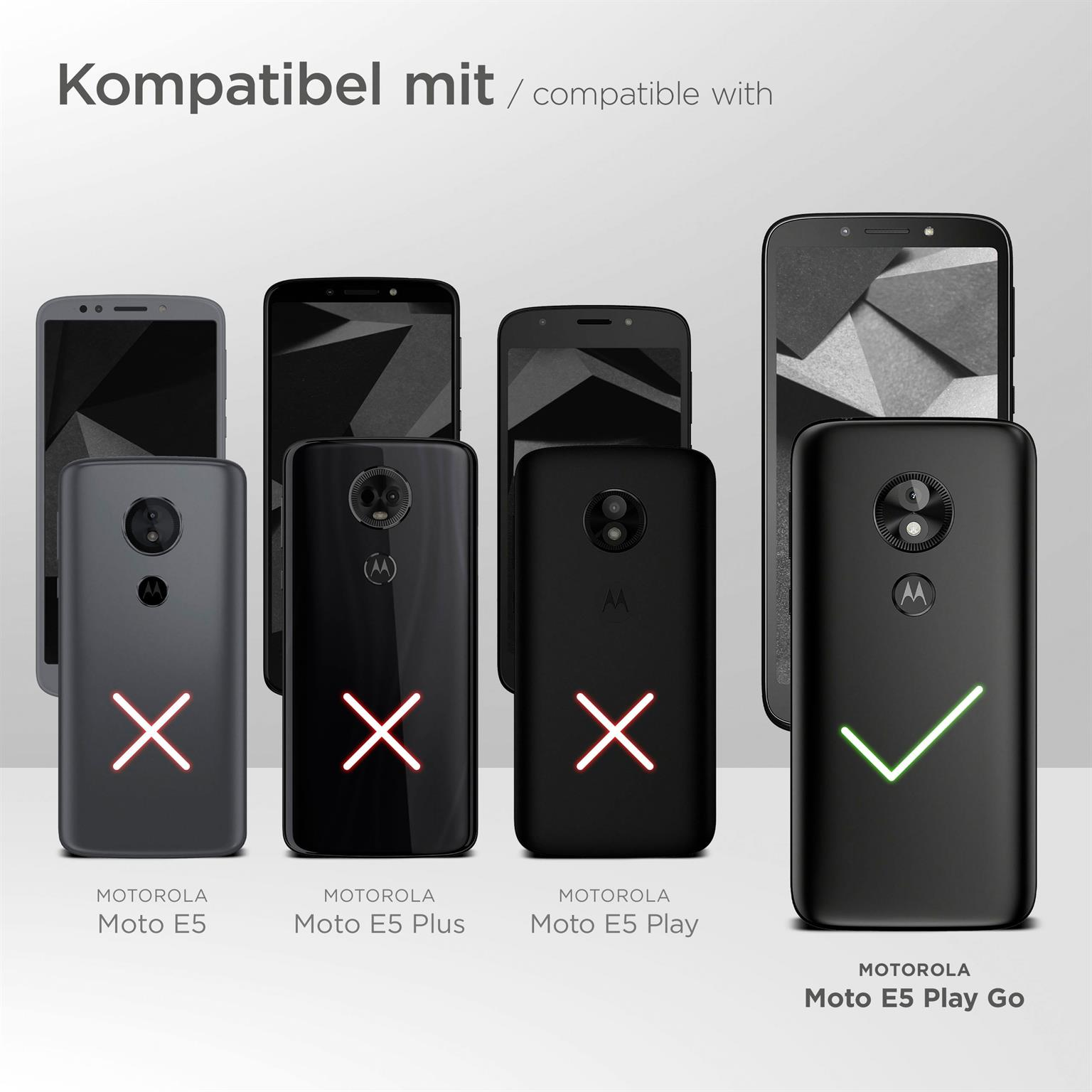 MOEX 3x Schutzfolie, klar Go) Play Moto E5 Displayschutz(für Motorola