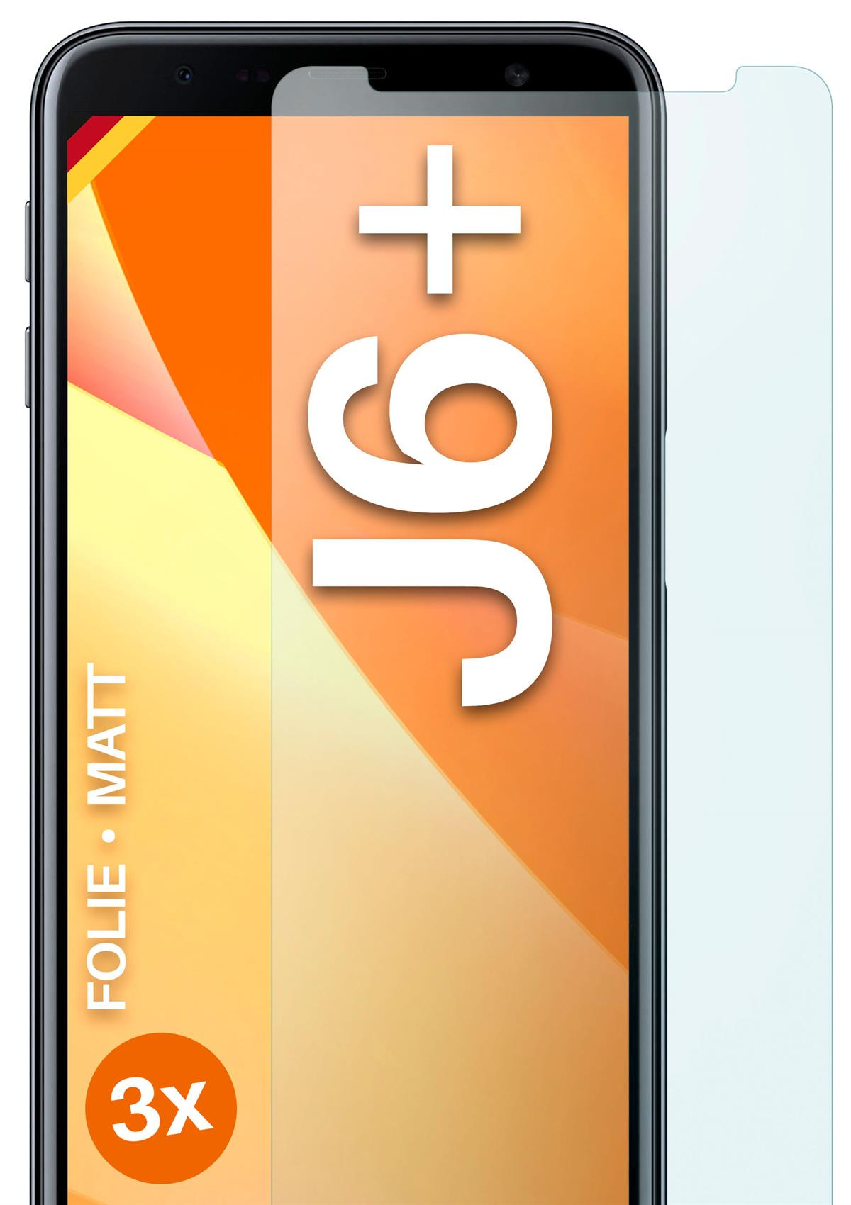 J6 Galaxy MOEX Displayschutz(für Plus) Samsung matt Schutzfolie, 3x