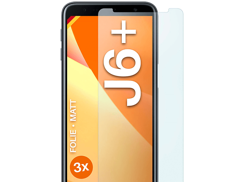 J6 Galaxy MOEX Displayschutz(für Plus) Samsung matt Schutzfolie, 3x