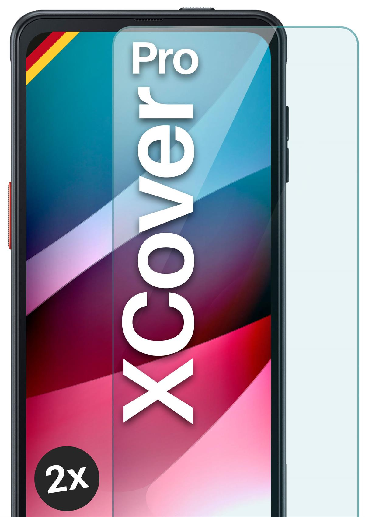 MOEX 2x Panzerglas - Pro) Schutzfolie, Schutzglas(für Samsung Xcover Galaxy klar