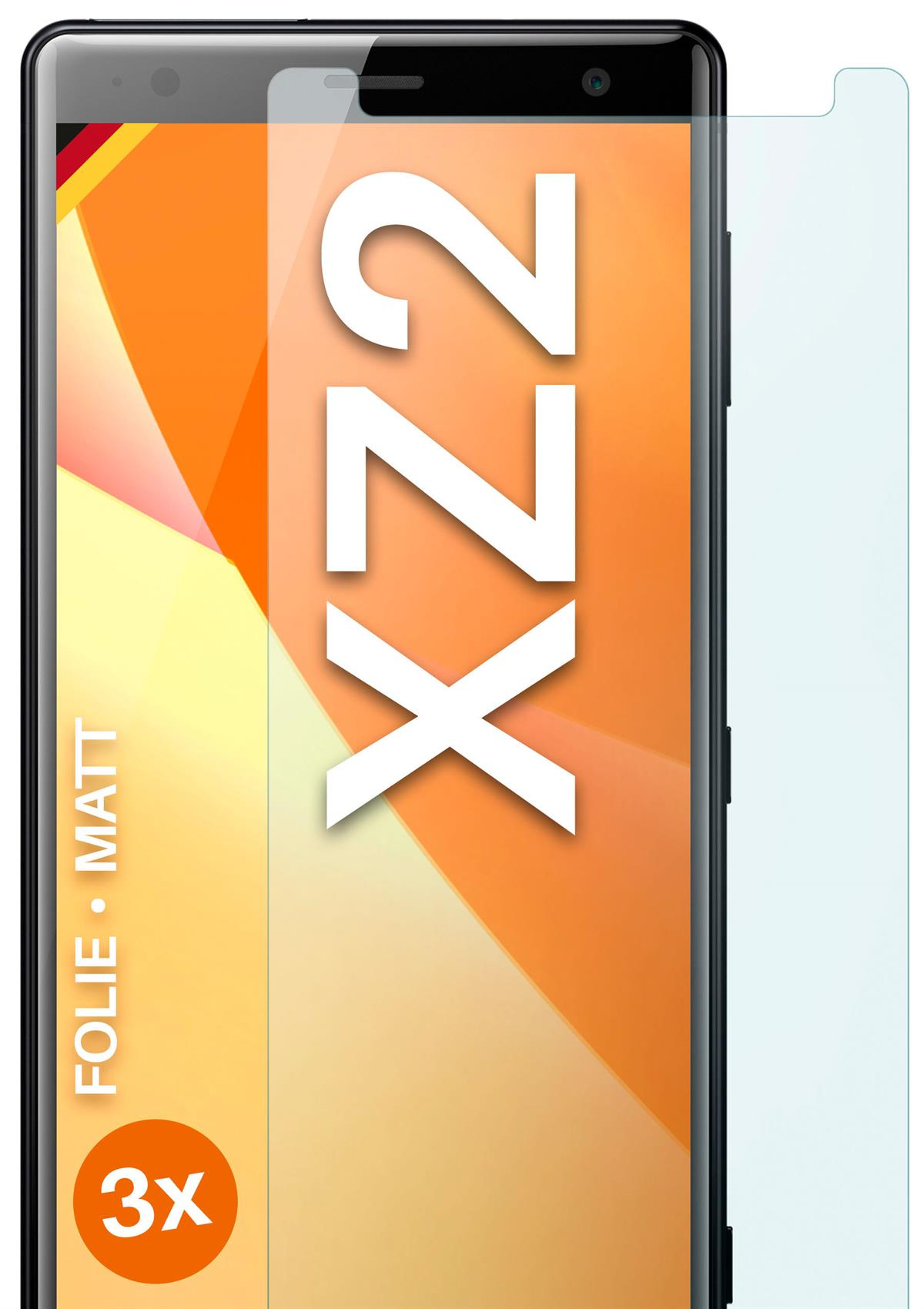 MOEX 3x Schutzfolie, matt Displayschutz(für XZ2) Sony Xperia