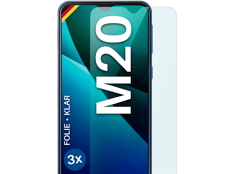 Galaxy Samsung Displayschutz(für 3x Schutzfolie, M20) klar MOEX
