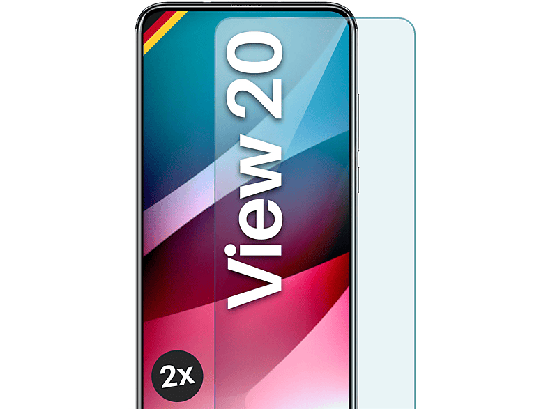 Honor Huawei MOEX klar 20) 2x Panzerglas Schutzfolie, Schutzglas(für View -