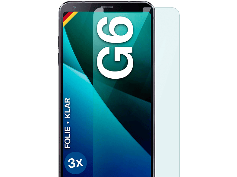MOEX 3x Schutzfolie, klar Displayschutz(für LG G6)
