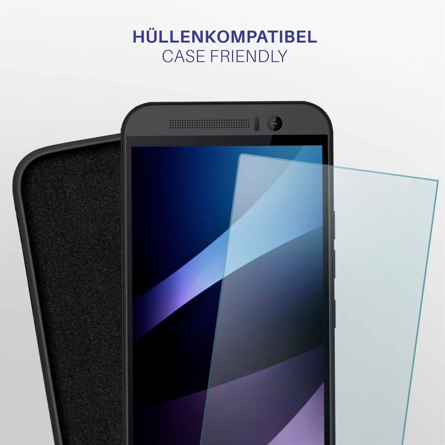 MOEX 2x Panzerglas - Schutzfolie, HTC matt One M9) Schutzglas(für
