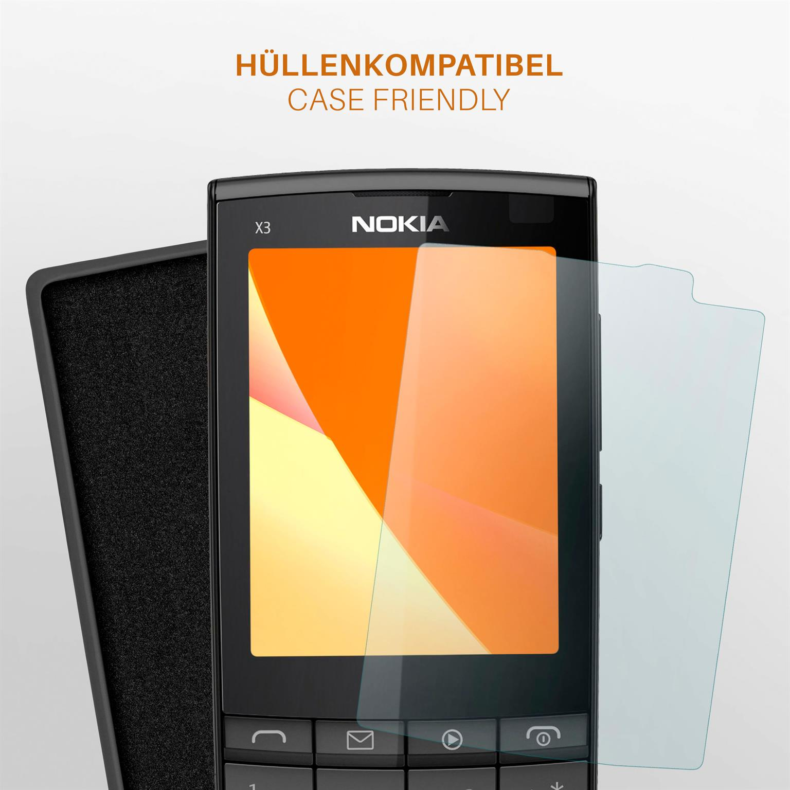 MOEX 3x Schutzfolie, matt Nokia X3-02) Displayschutz(für