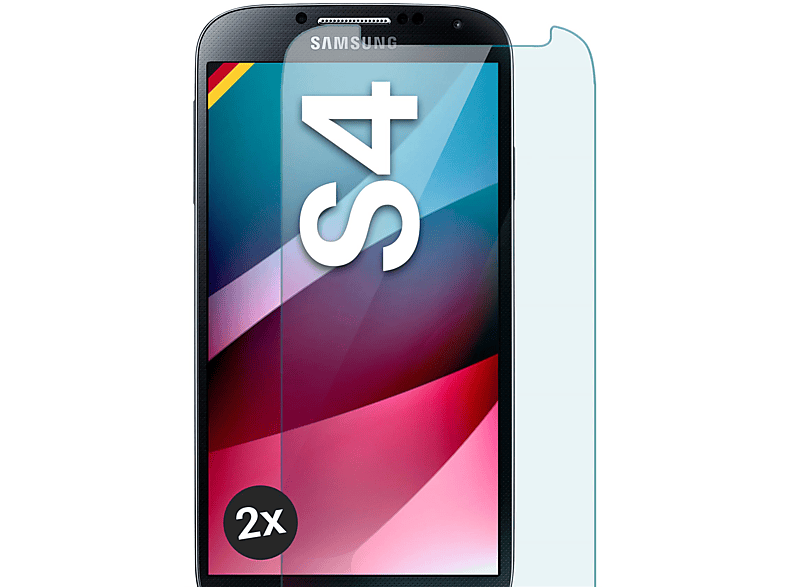 MOEX 2x Panzerglas - Schutzfolie, klar Schutzglas(für Samsung Galaxy S4)