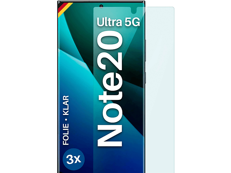 20 klar Schutzfolie, Displayschutz(für 5G) 3x Samsung Ultra MOEX Note Galaxy