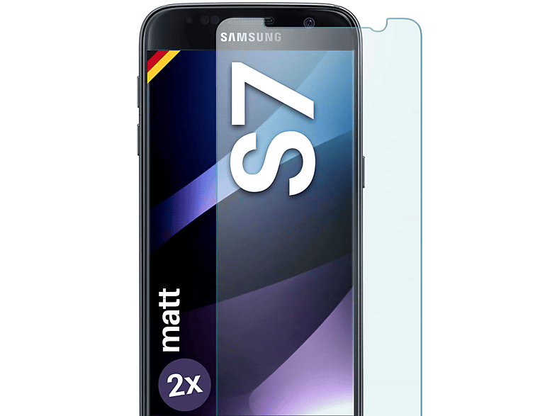 MOEX 2x Panzerglas - S7) Samsung Schutzfolie, Schutzglas(für matt Galaxy