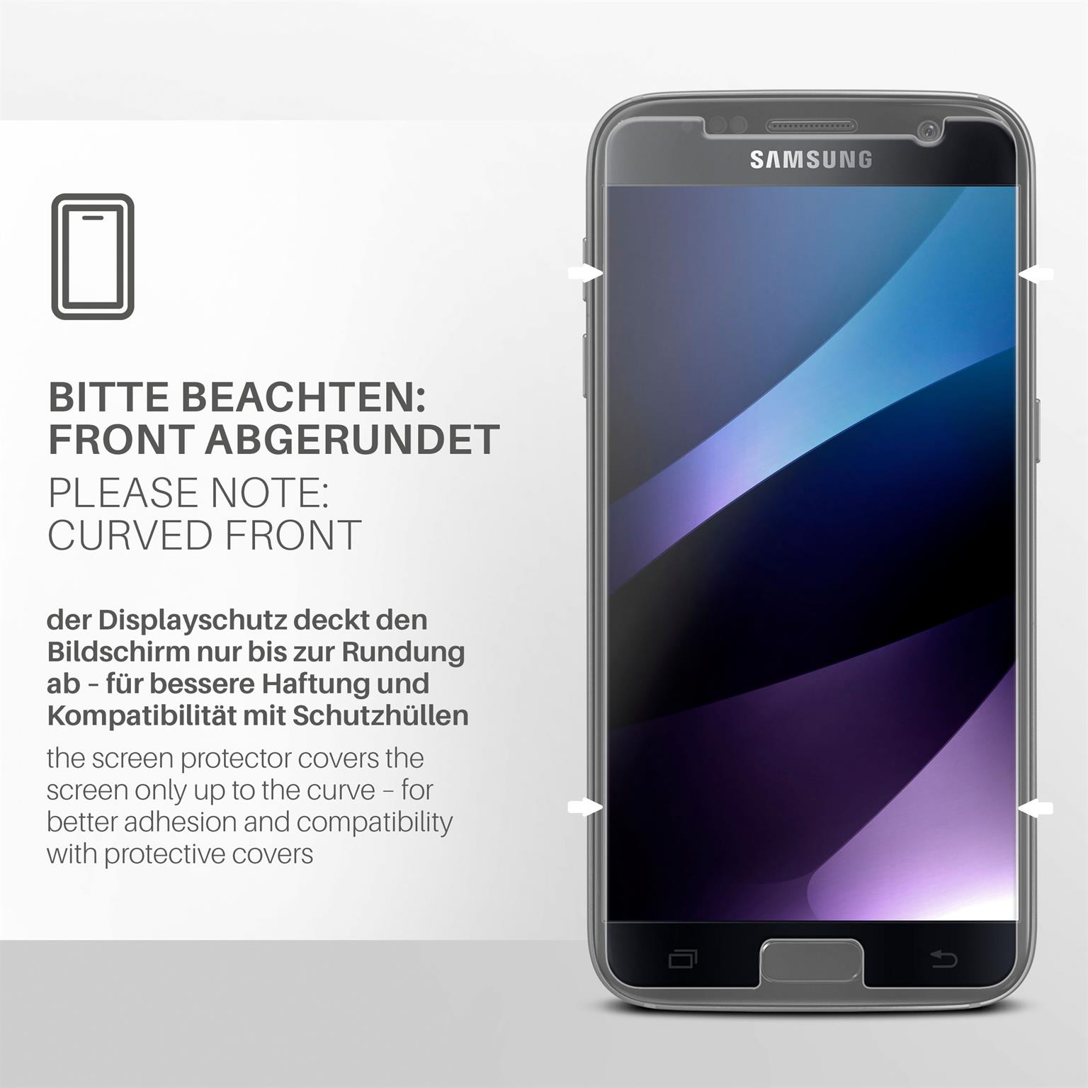 MOEX 2x Panzerglas Samsung matt Schutzglas(für - Galaxy S7) Schutzfolie