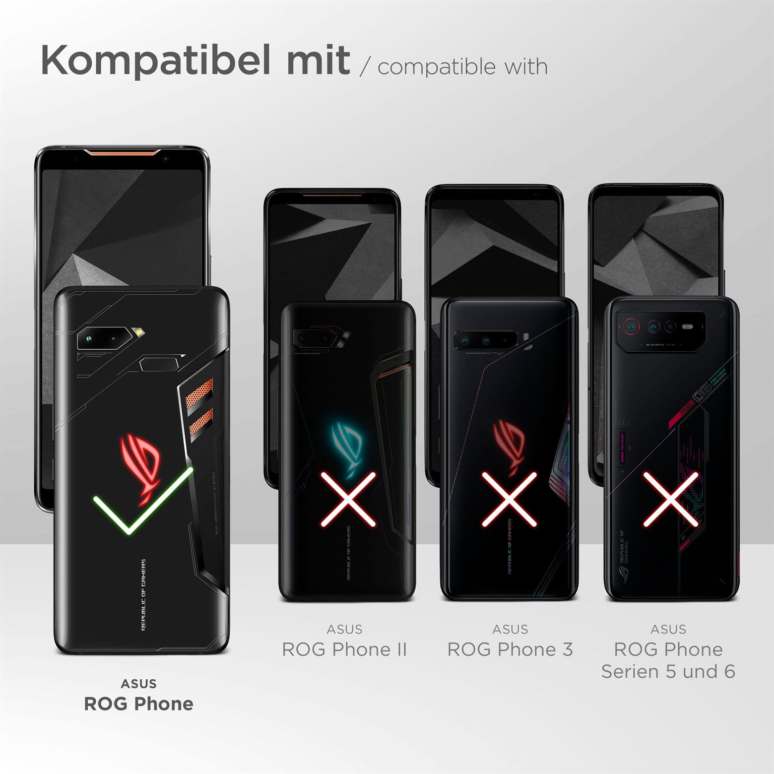 MOEX 3x Schutzfolie, klar Displayschutz(für Phone) ASUS ROG Asus