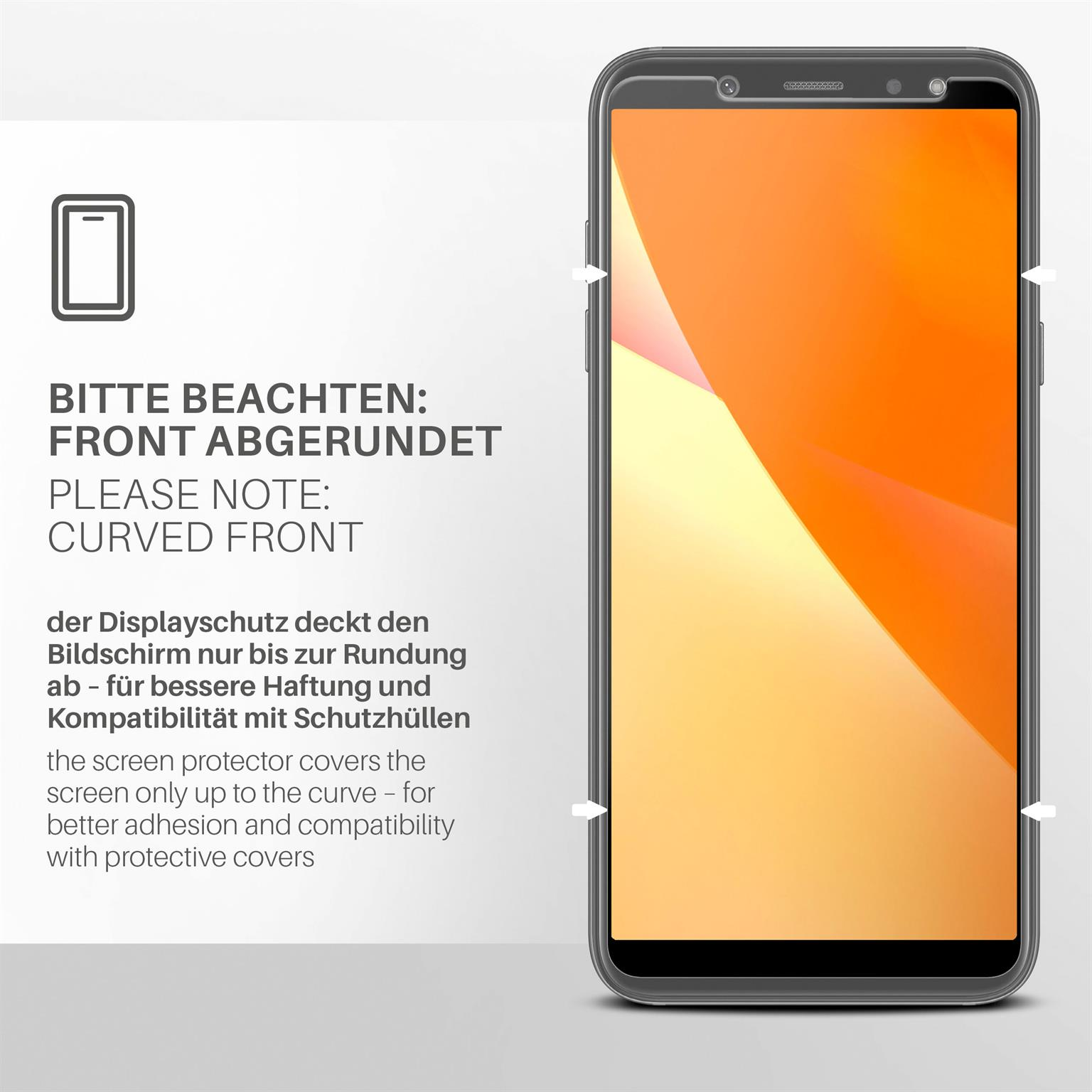 MOEX 3x Schutzfolie, matt Displayschutz(für (2018)) A6 Galaxy Samsung Plus