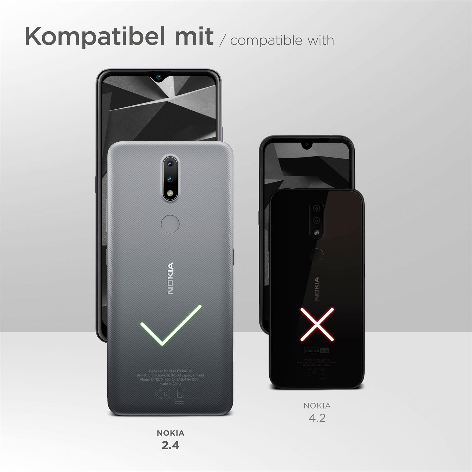 MOEX 2x Panzerglas - Nokia klar Schutzfolie, 2.4) Schutzglas(für