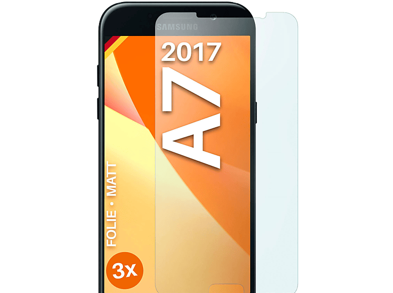 MOEX 3x Schutzfolie, matt Displayschutz(für Samsung Galaxy A7 (2017))