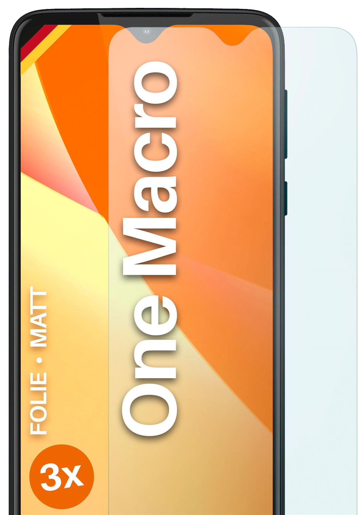 MOEX 3x Schutzfolie, matt Displayschutz(für Motorola One Macro)
