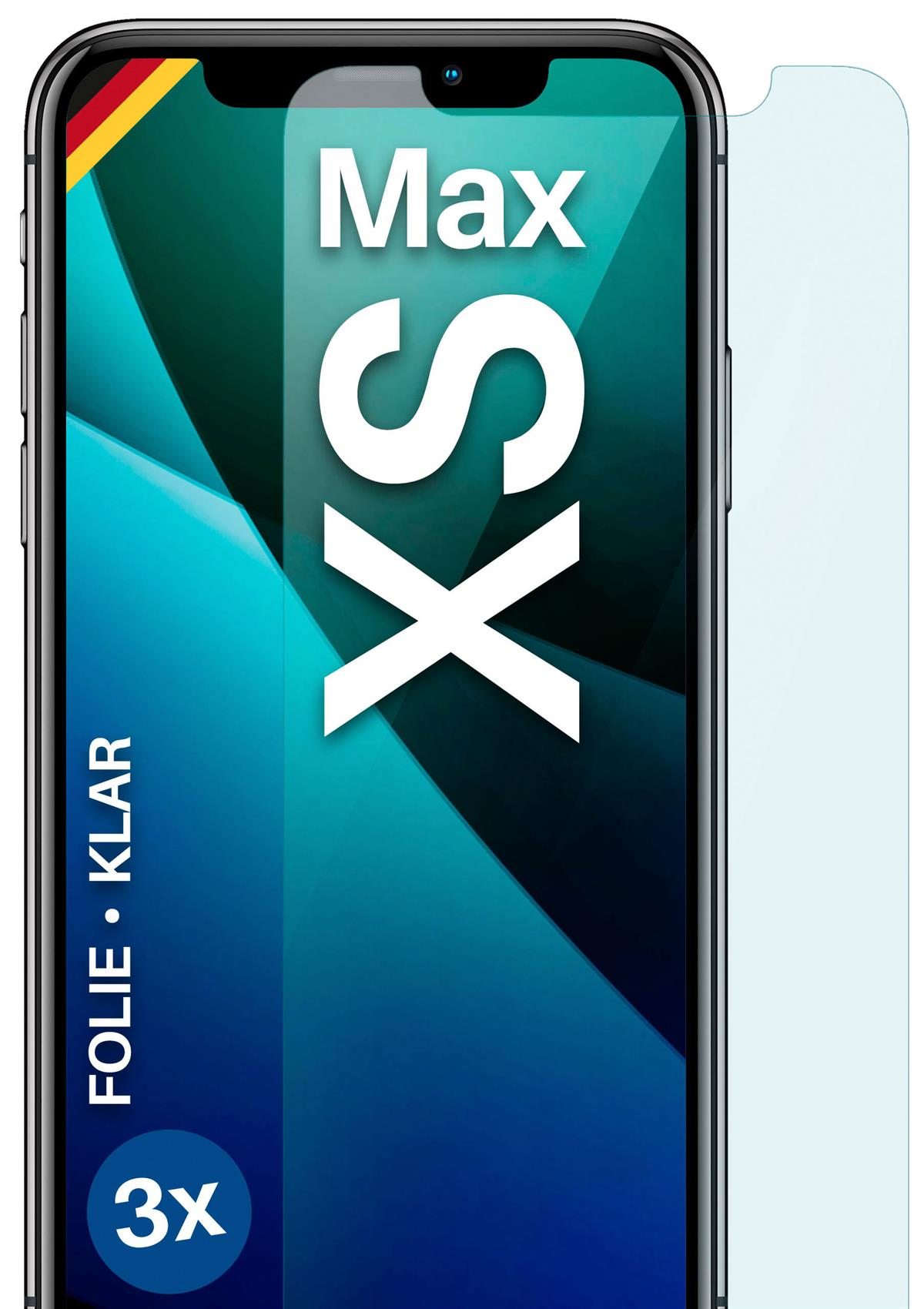 MOEX 3x Schutzfolie, klar Displayschutz(für Apple XS iPhone Max)