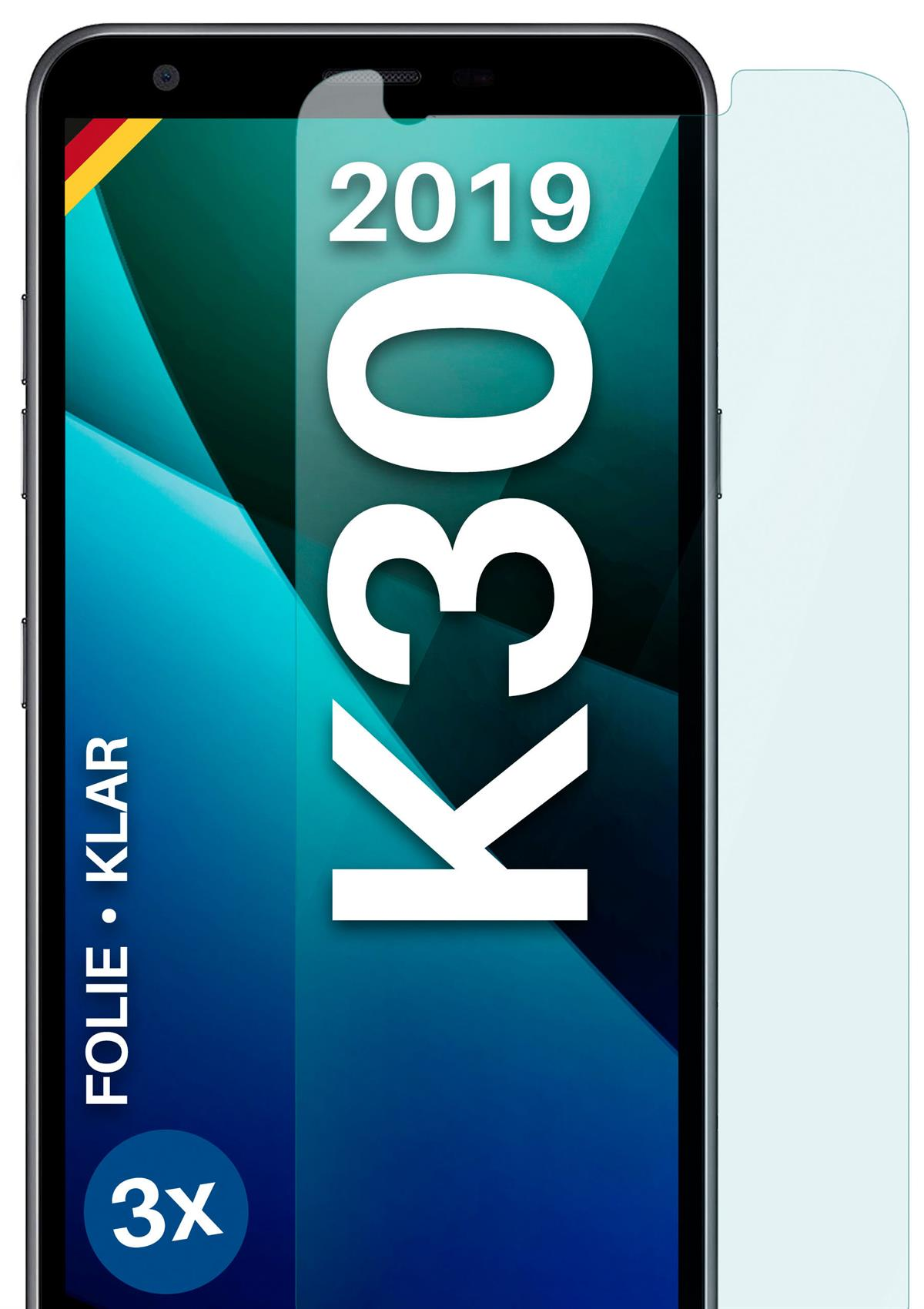 MOEX 3x Schutzfolie, klar Displayschutz(für (2019)) LG K30