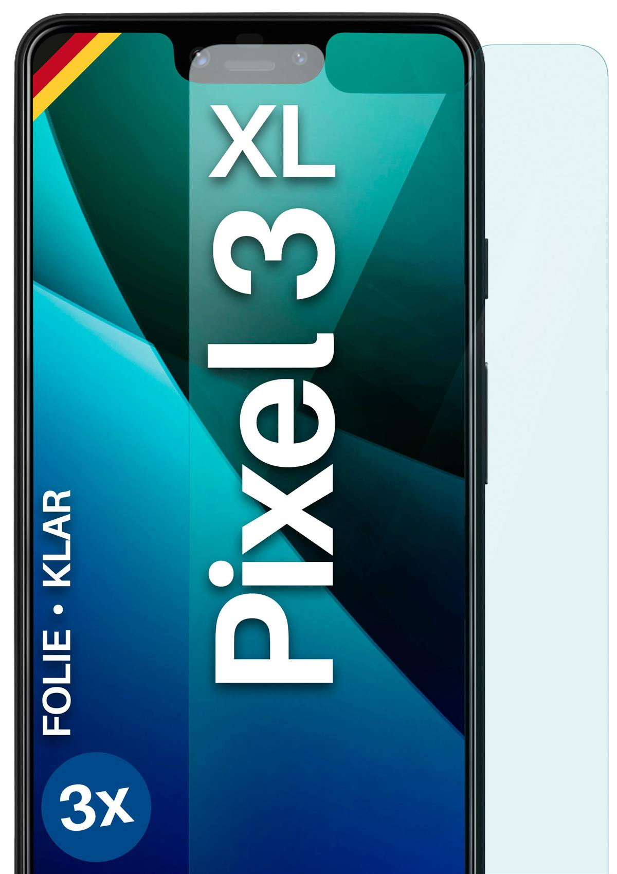 MOEX 3x Schutzfolie, klar Displayschutz(für Pixel 3 XL) Google