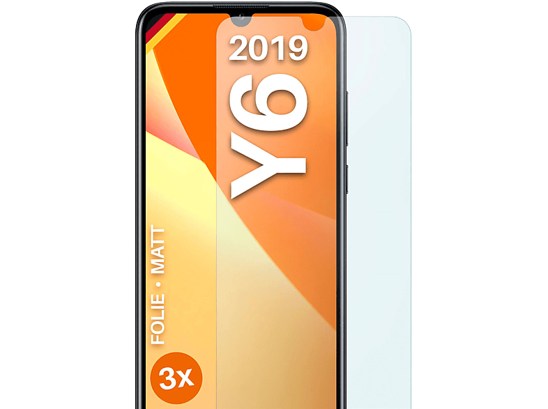 MOEX 3x Schutzfolie, matt Displayschutz(für Huawei Y6 (2019))