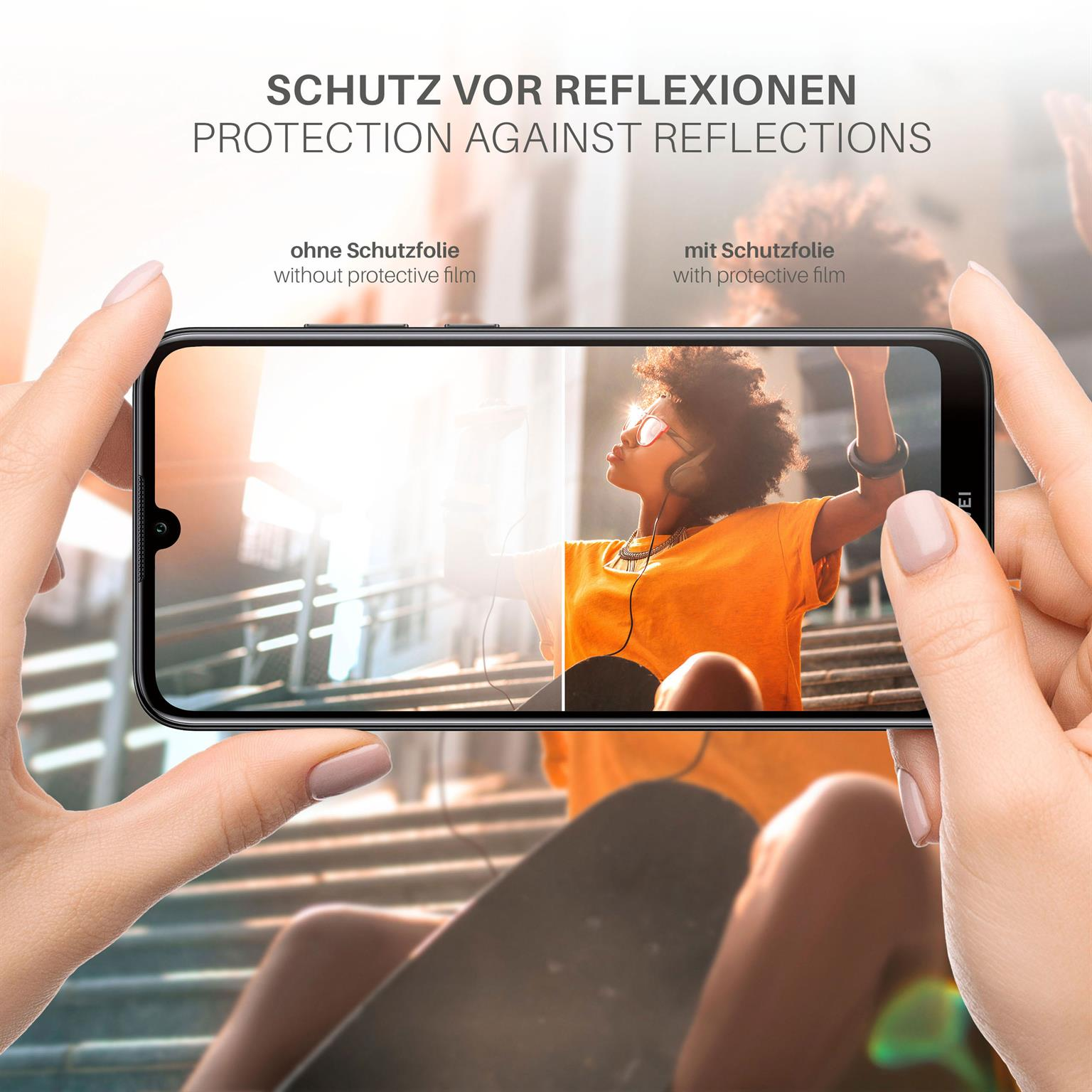 MOEX 3x Schutzfolie, matt Displayschutz(für Y6 Huawei (2019))