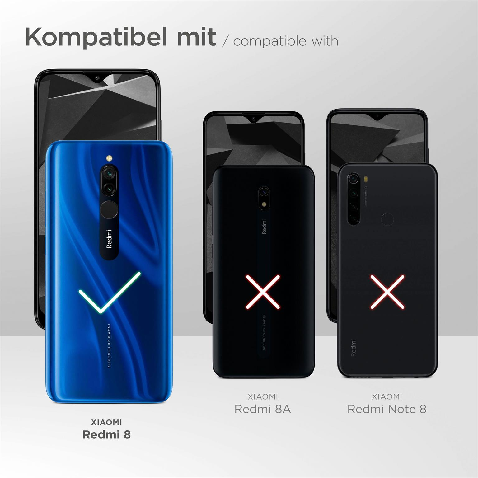 Drei Telefone, zwei mit roten X-Markierungen, eins mit einem grünen Häkchen. Der Text 'Kompatibel mit' steht oben.