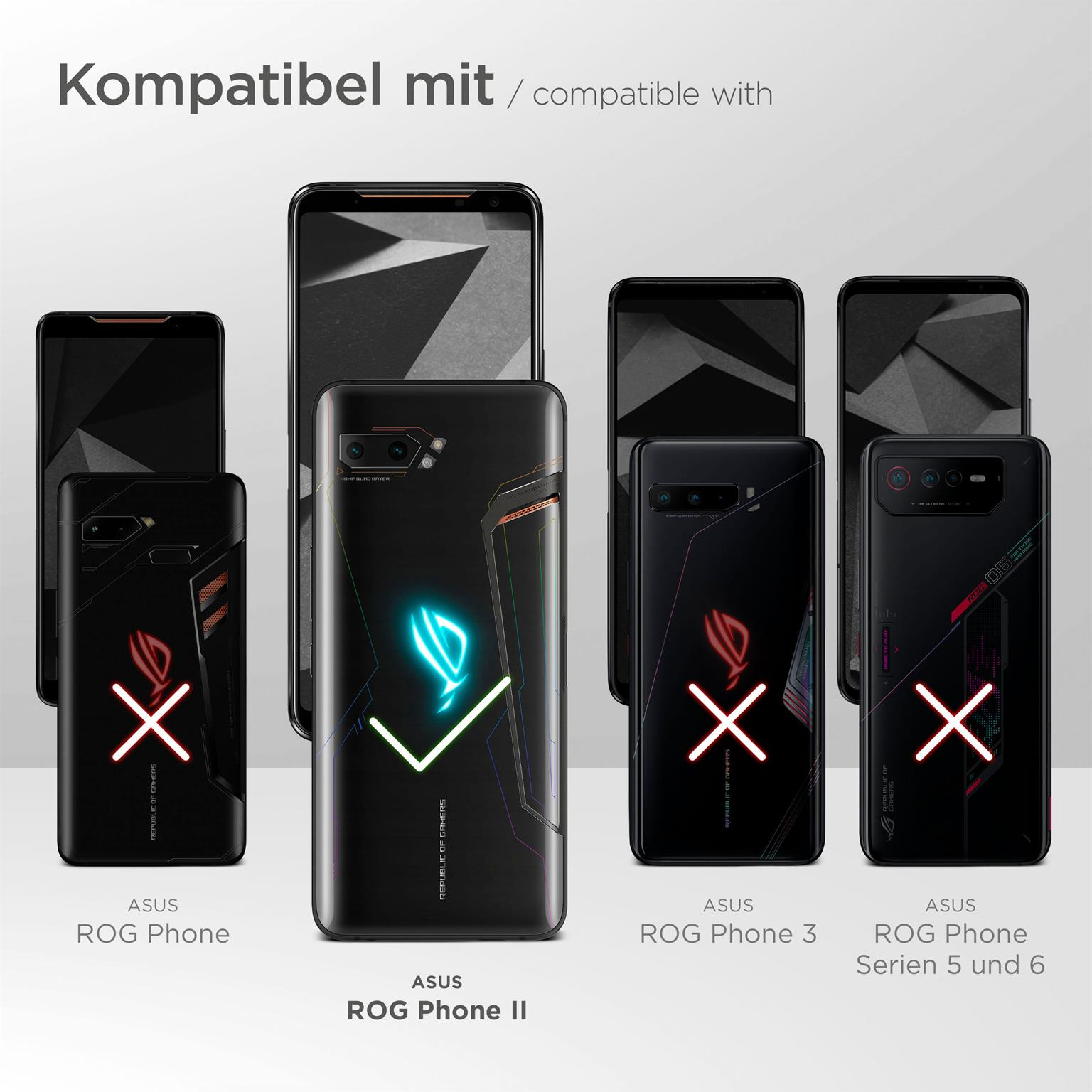 MOEX 3x Schutzfolie, matt Displayschutz(für ROG Phone Asus ASUS II)