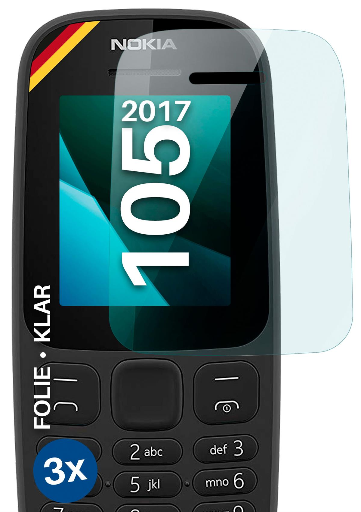 MOEX 3x Nokia Schutzfolie, klar Displayschutz(für 105 (2017))