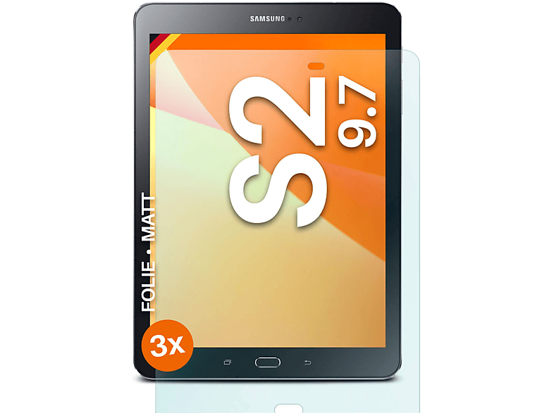 MOEX 3x Schutzfolie, matt Displayschutz(für S2 Galaxy Samsung Tab 9.7)