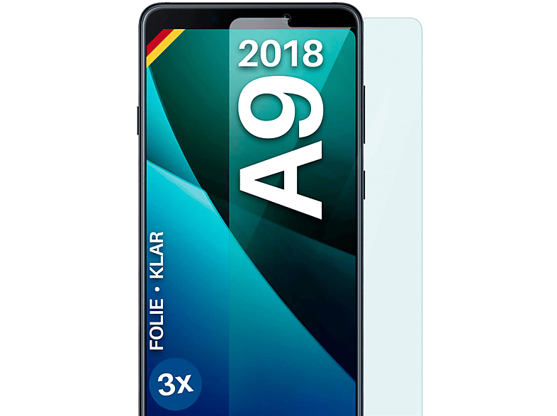 MOEX 3x Schutzfolie, klar Displayschutz(für Galaxy A9 Samsung (2018))