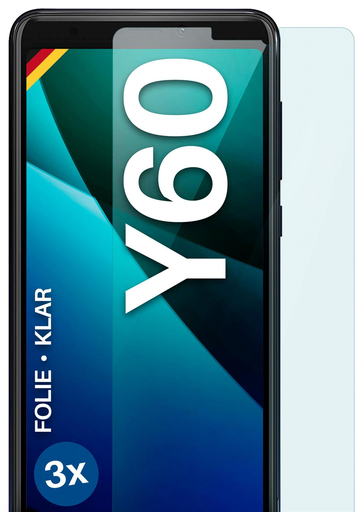 MOEX 3x Schutzfolie, klar Displayschutz(für Y60) Wiko