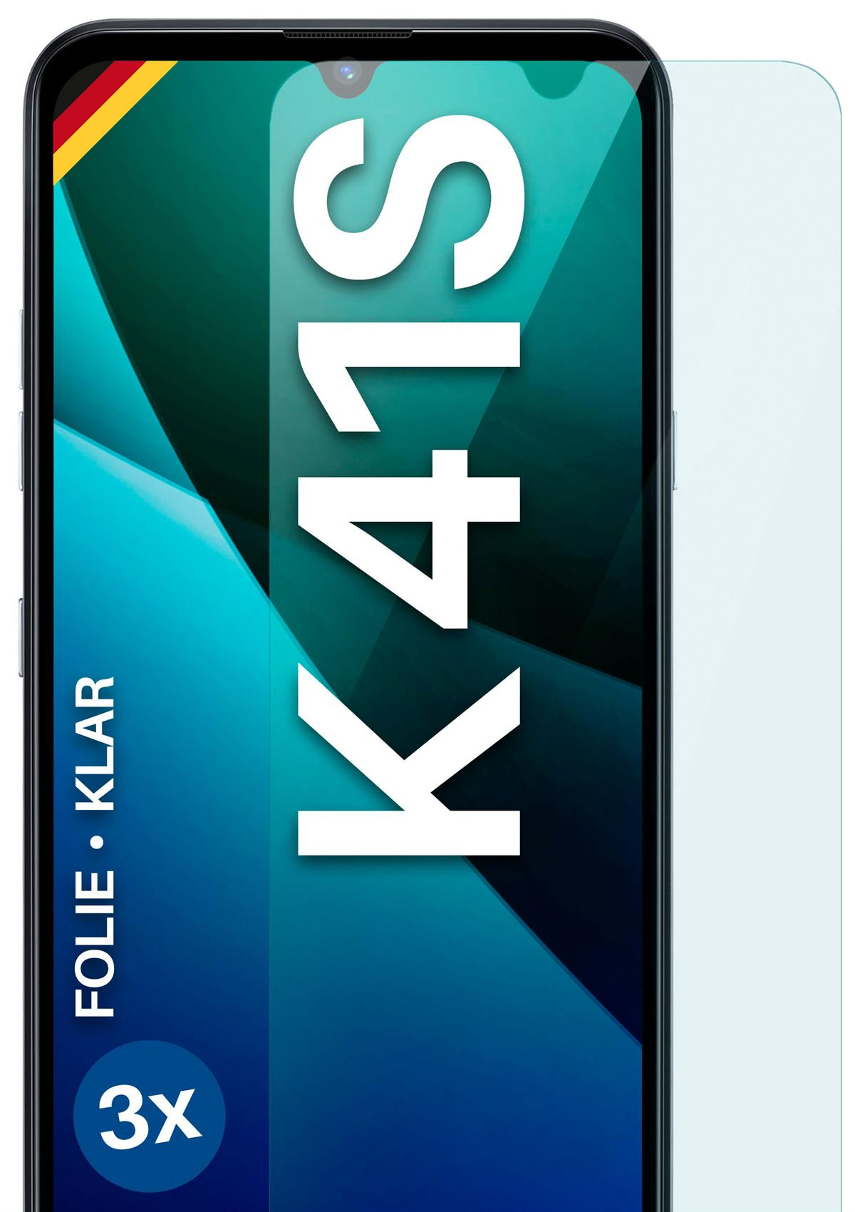 MOEX 3x Schutzfolie, klar LG K41S) Displayschutz(für