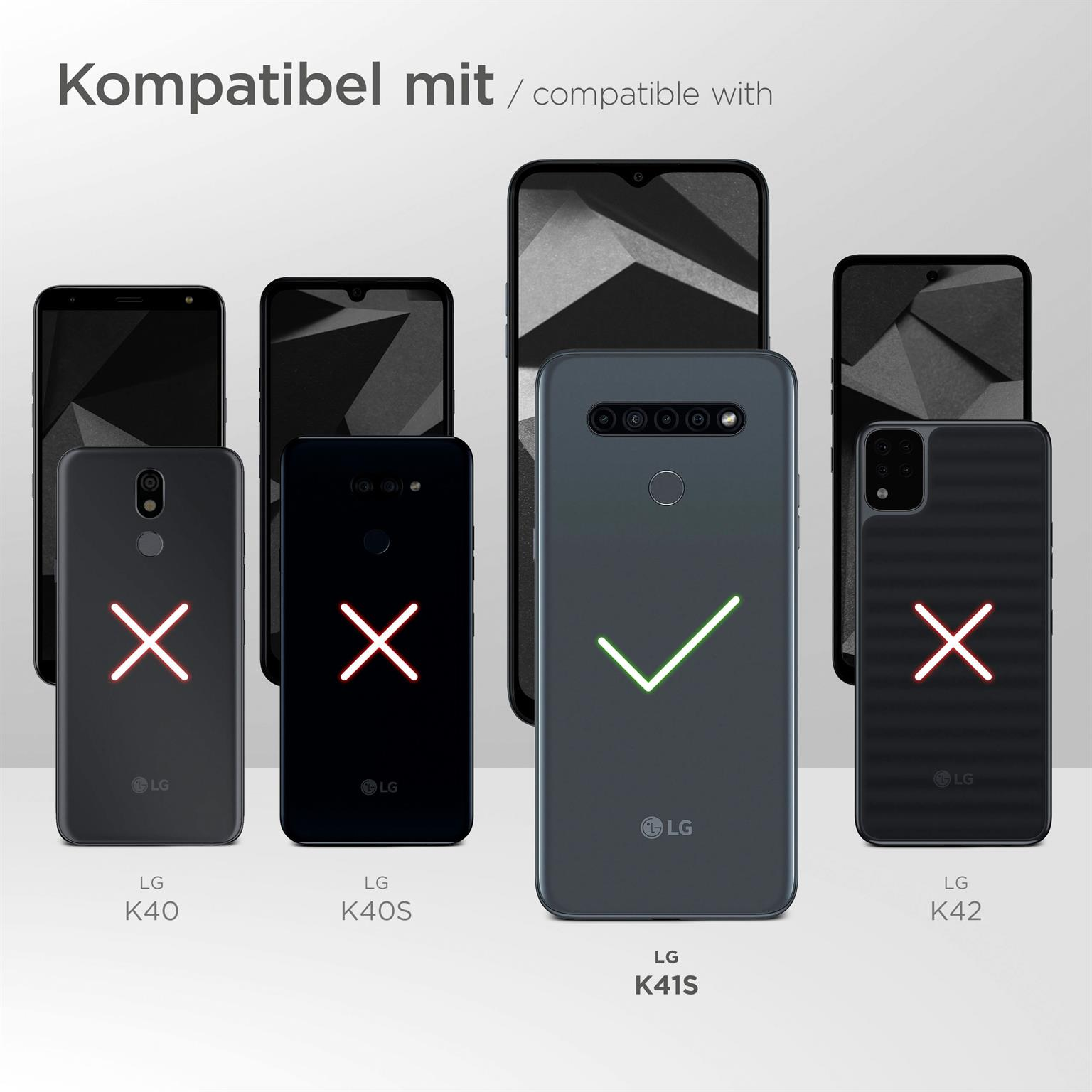Mehrere Telefone und Hüllen. Ein Telefon hat ein grünes Häkchen, andere rote X-Markierungen.