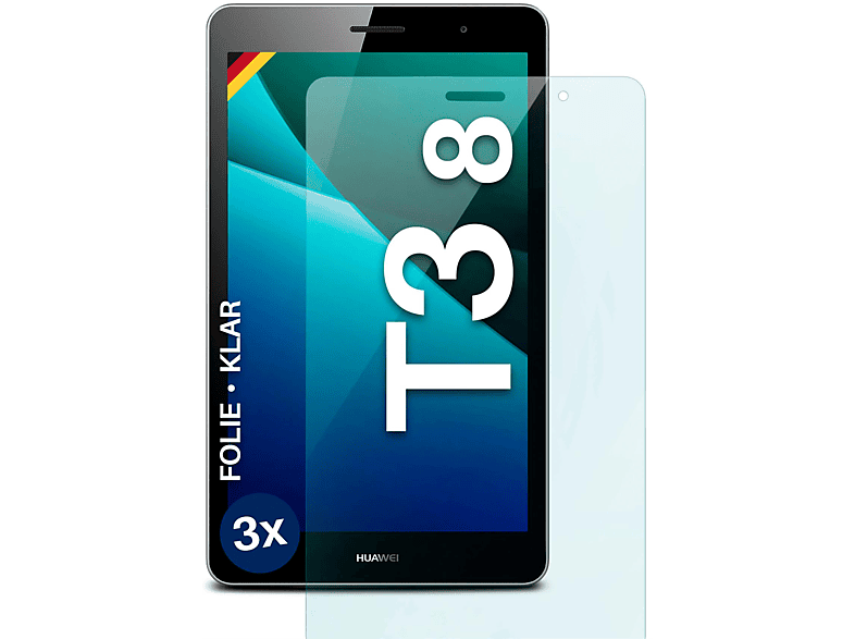 Huawei T3 MediaPad Schutzfolie, MOEX klar Displayschutz(für 8) 3x